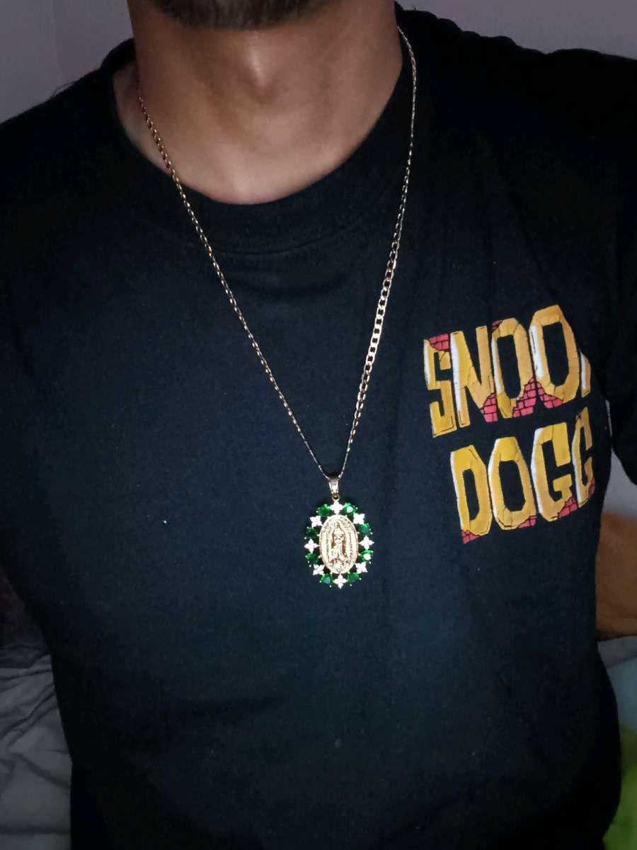 Laminated Gold Virgin Mary Necklace
