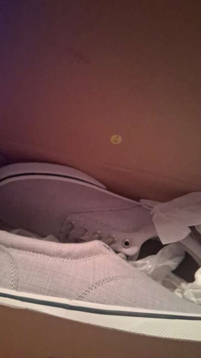 mens Sperry top sider boat shoes grey and black new in box