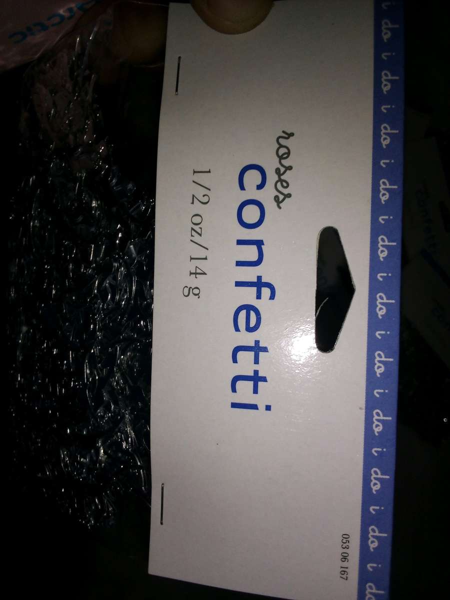 silver rose confetti x5