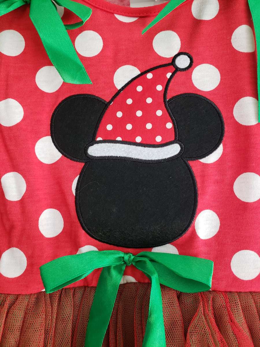 Santa Mickey Mouse Girls Christmas Dress