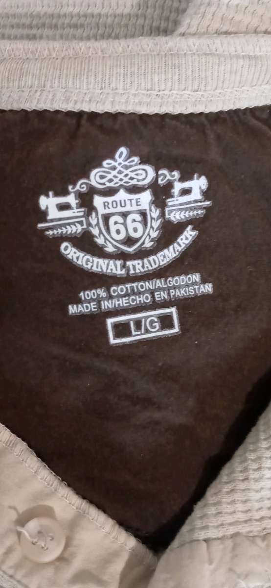 Mens Long Sleeve Waffle Dress Shirt Large