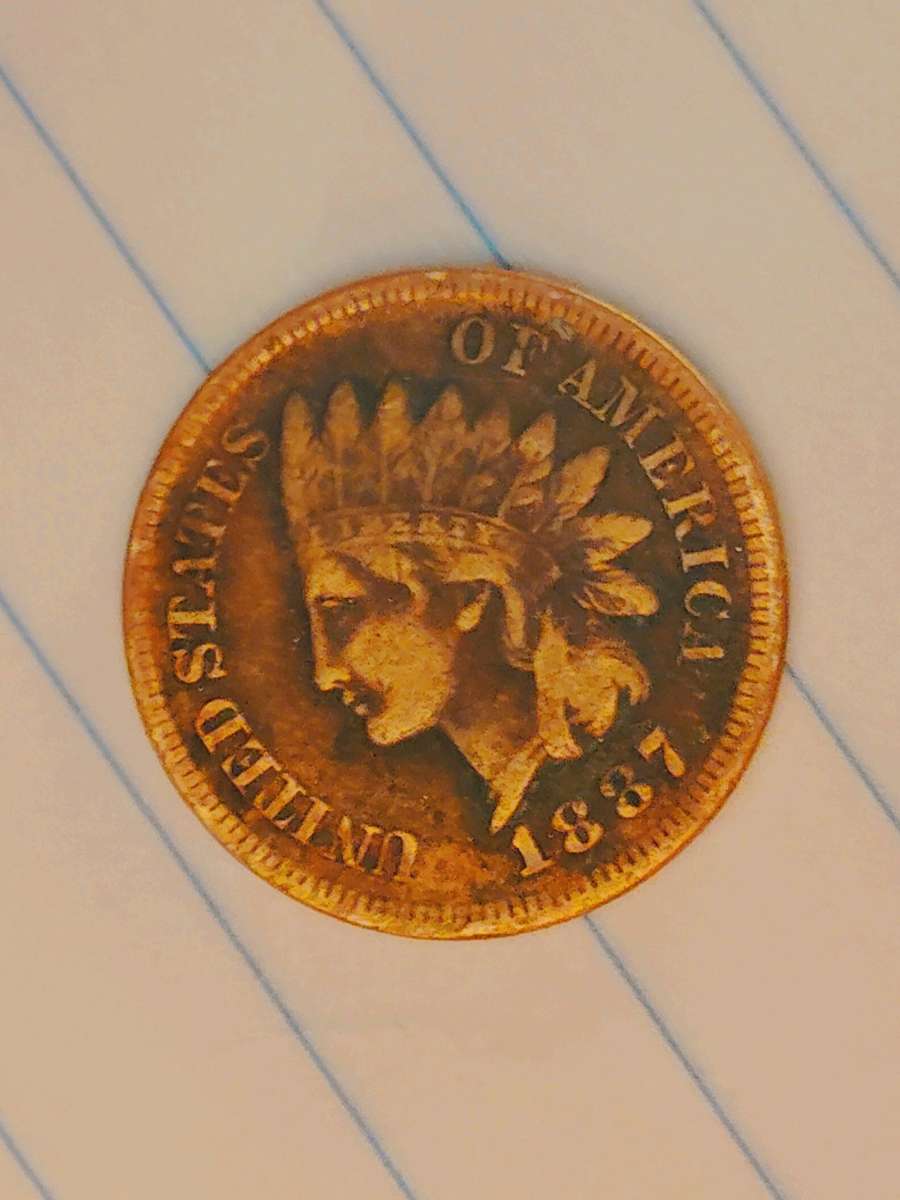 1887 Indian hd cent FULL LIBERTY and MINT ERRORS