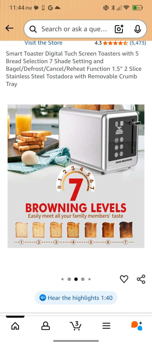 Smart Digital Touchscreen Toaster  New