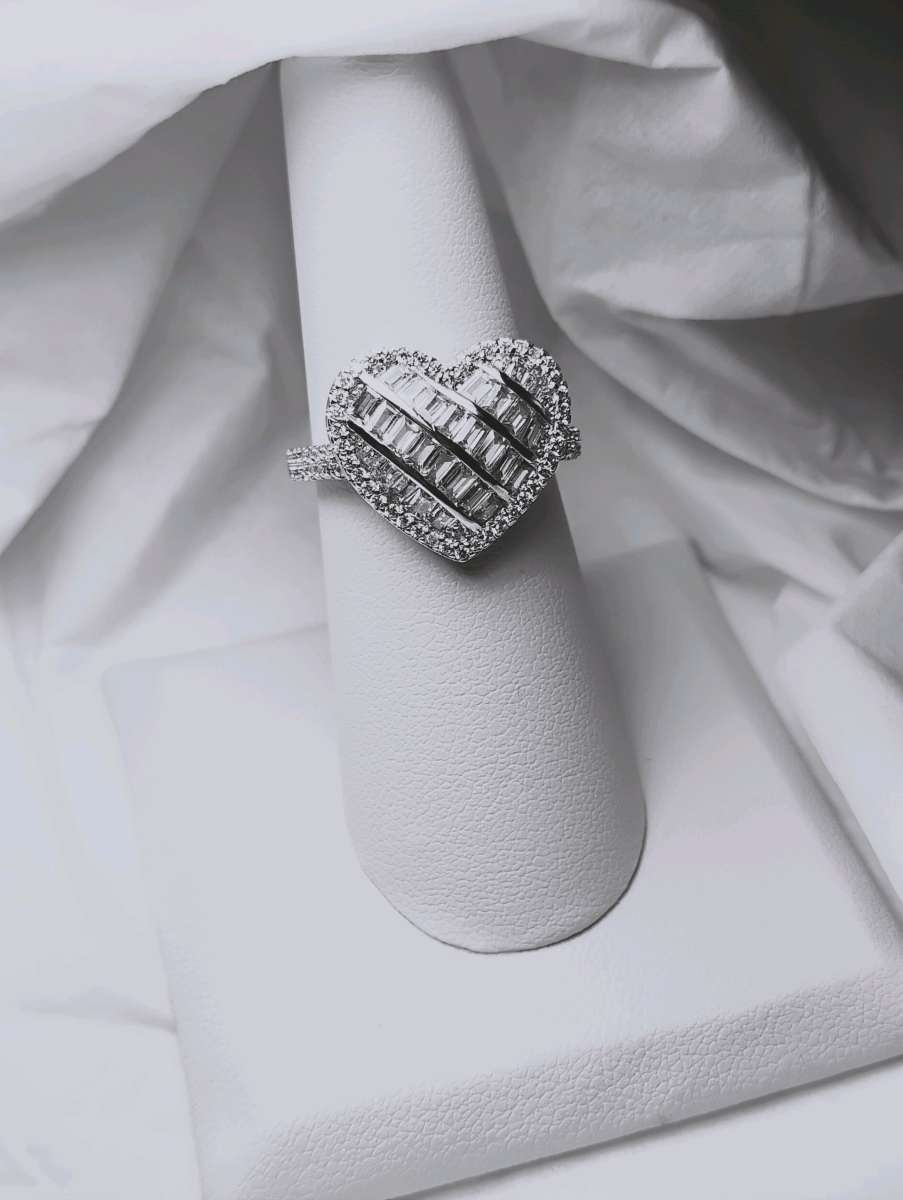 925 Stamped Silver HEART RING