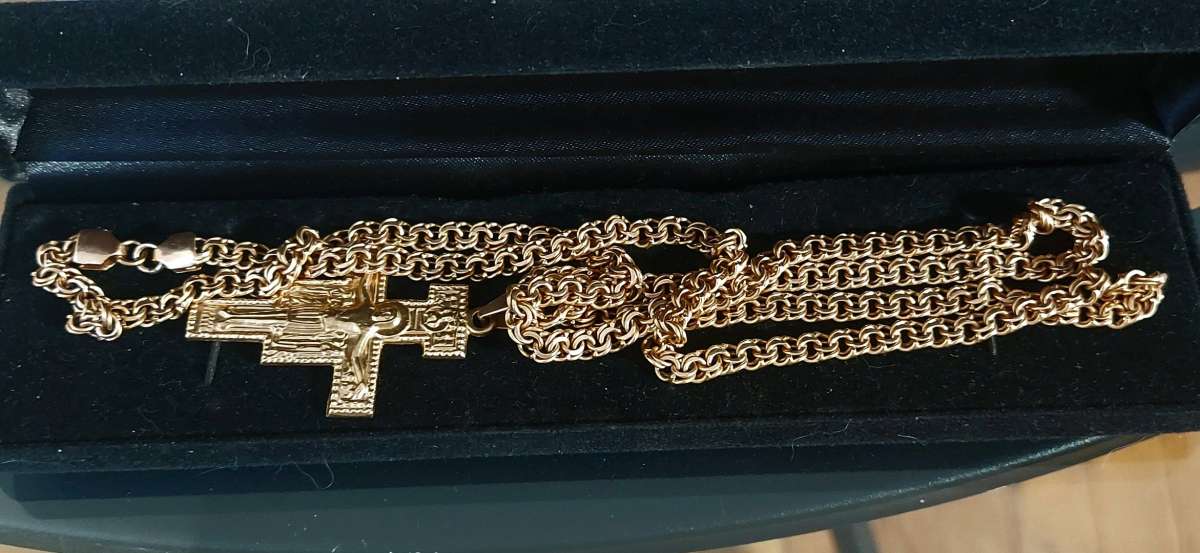 Byzantium rare unique handcrafted work 14K Yellow  Pure Gold