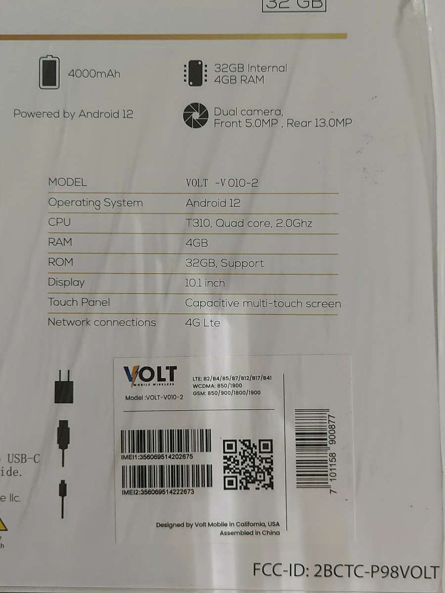 VOLT 32GB4GB RAM 101 INCH DUAL CAMER FRONT 50 0MP REAL 13 OM