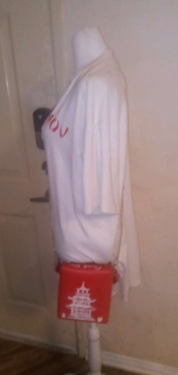 Red White Dress with Crossbody takeout box purse