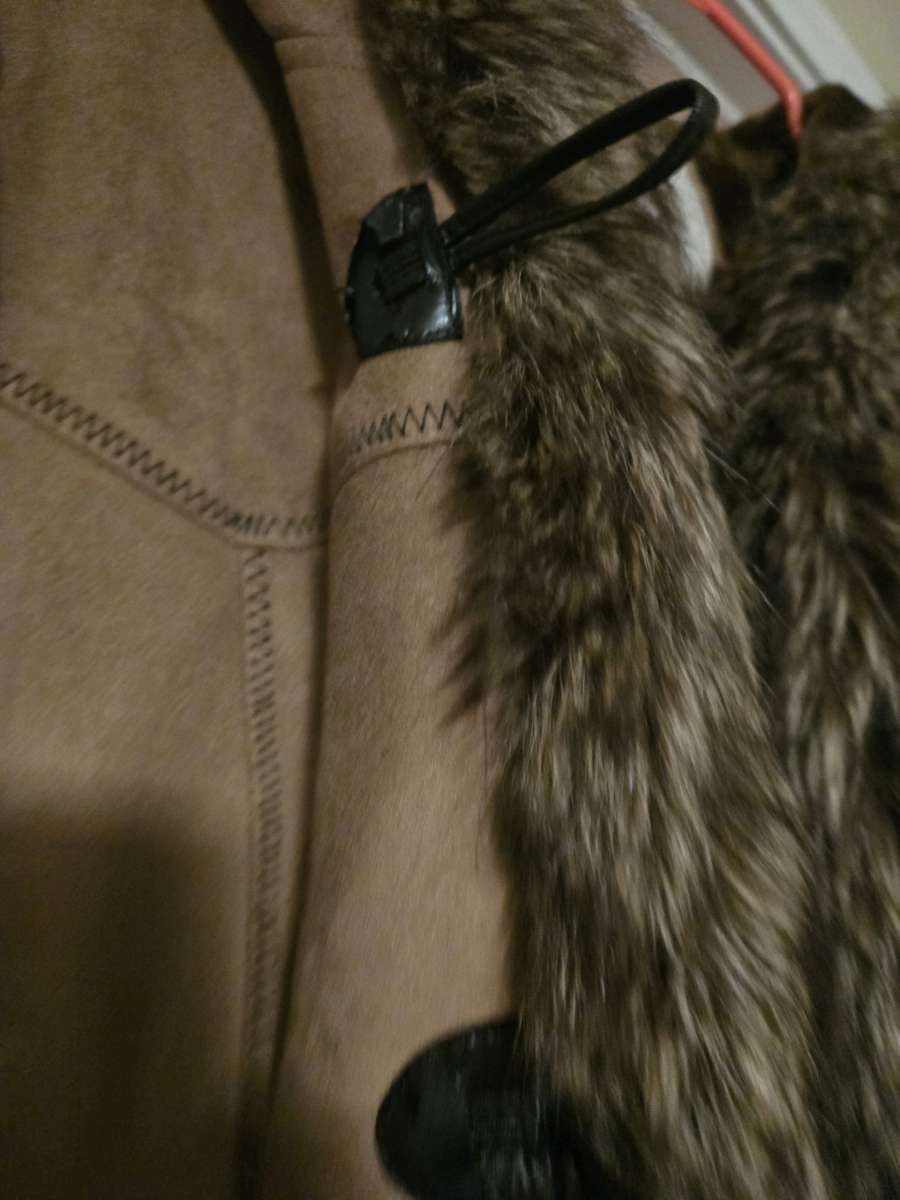 Brown faux fur coat