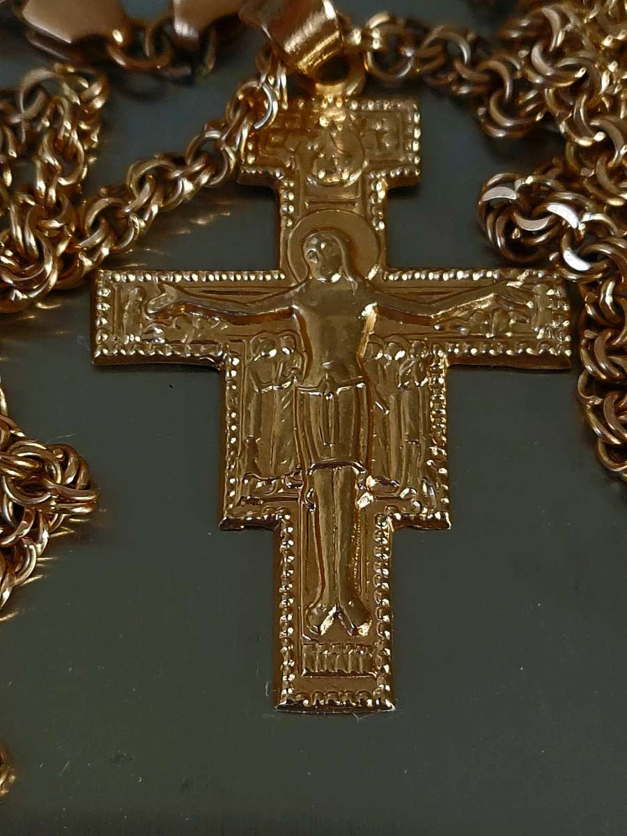 Byzantium rare unique handcrafted work 14K Yellow  Pure Gold