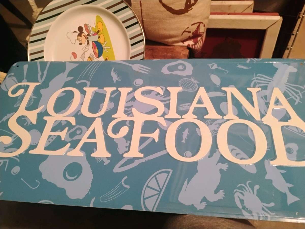 metal Louisiana seafood sign