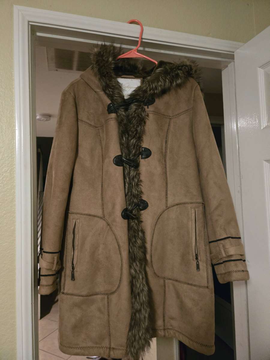 Brown faux fur coat