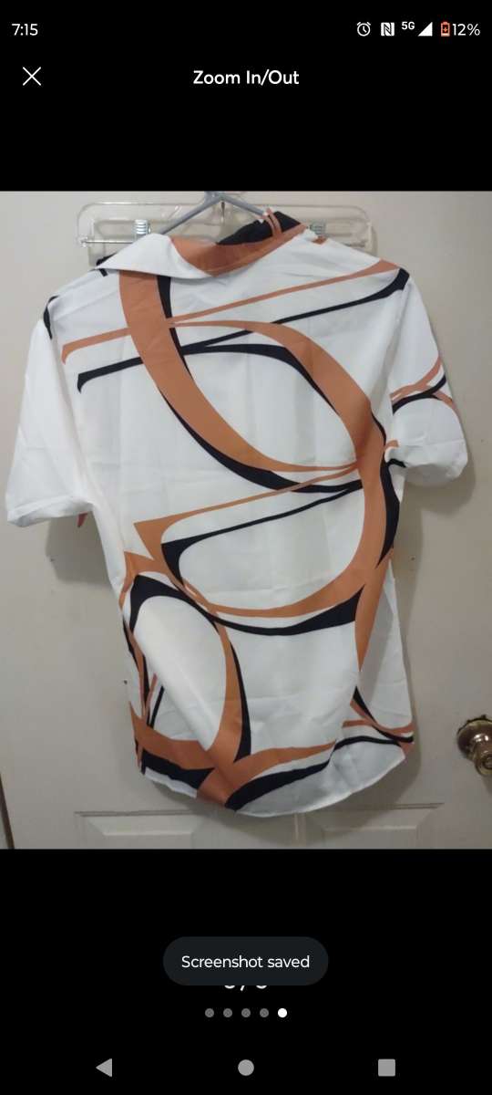 Silk geometric button up nice shirt new with tags