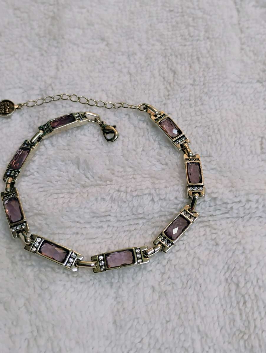925 Italian Silver Purple Stone BRACELET