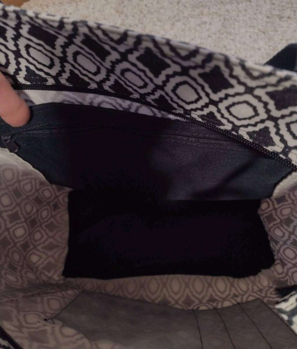 Medium Tote Bag Medallion Design Zip Shoulder Bag Double Han