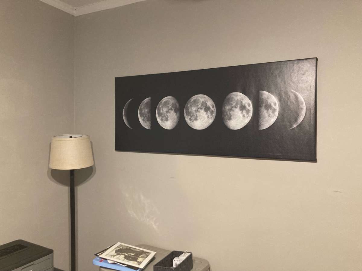 Phases of the Moon Poster Wall Hanging Wall Decor Canvas