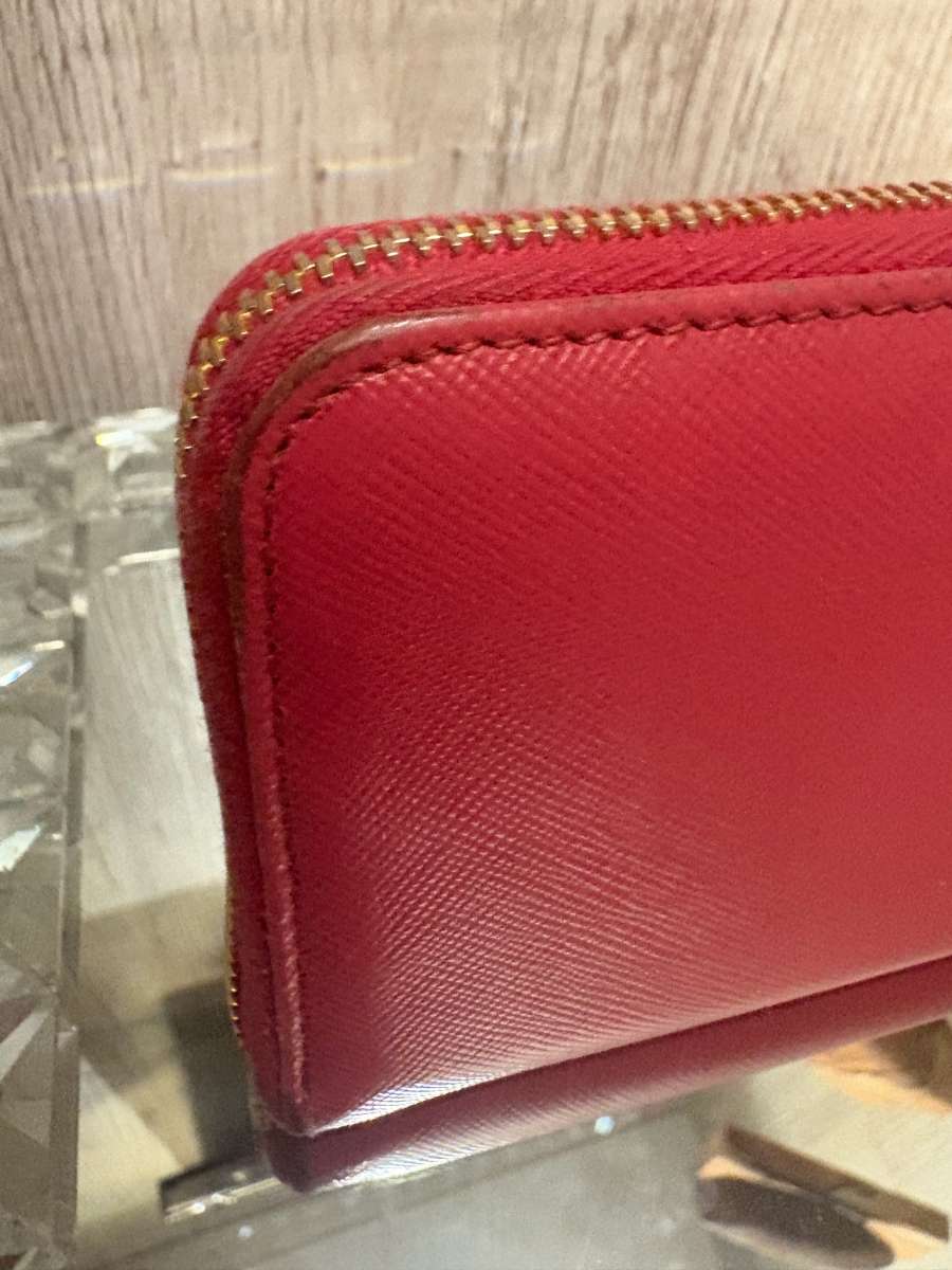 Pink Prada Saffiano leather wallet