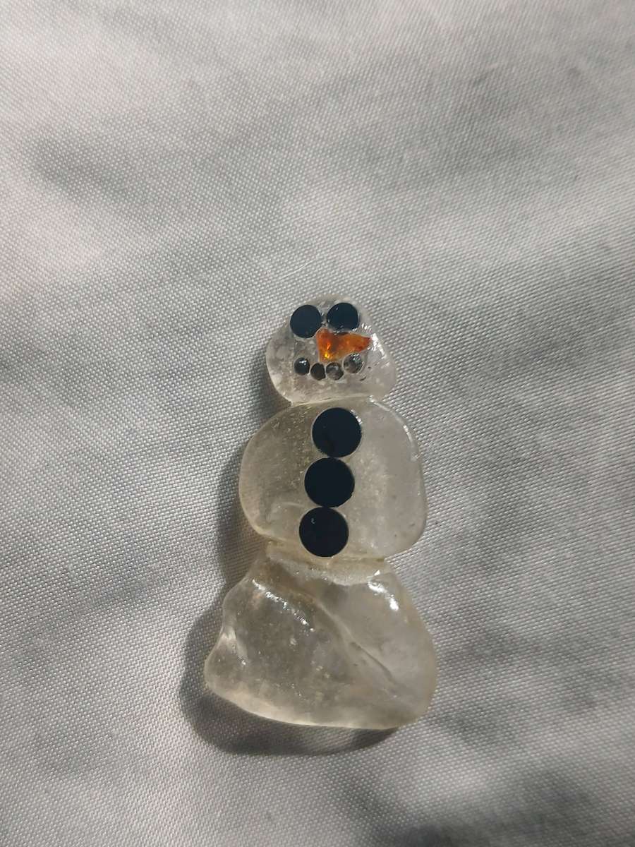Handmade sea glass snowman