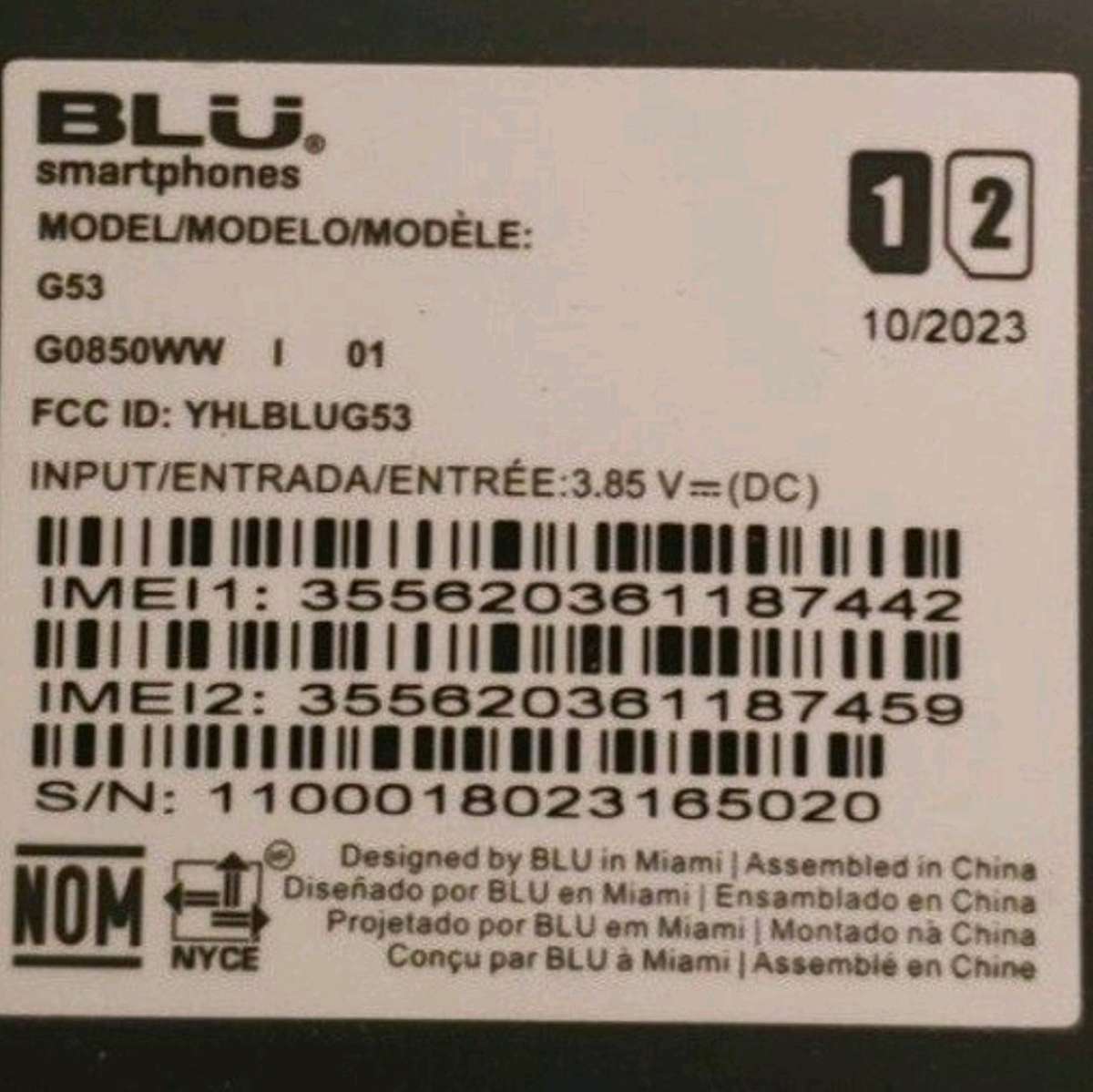 NEW UNLOCKED BLU G53SMARTPHONE G53MEMORY64GBRAM34GBSCREEN 65