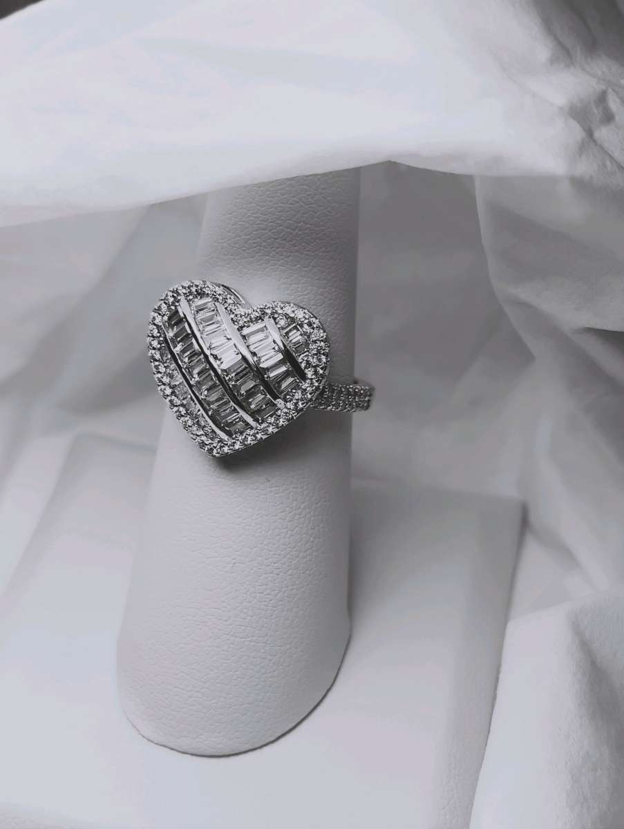 925 Stamped Silver HEART RING