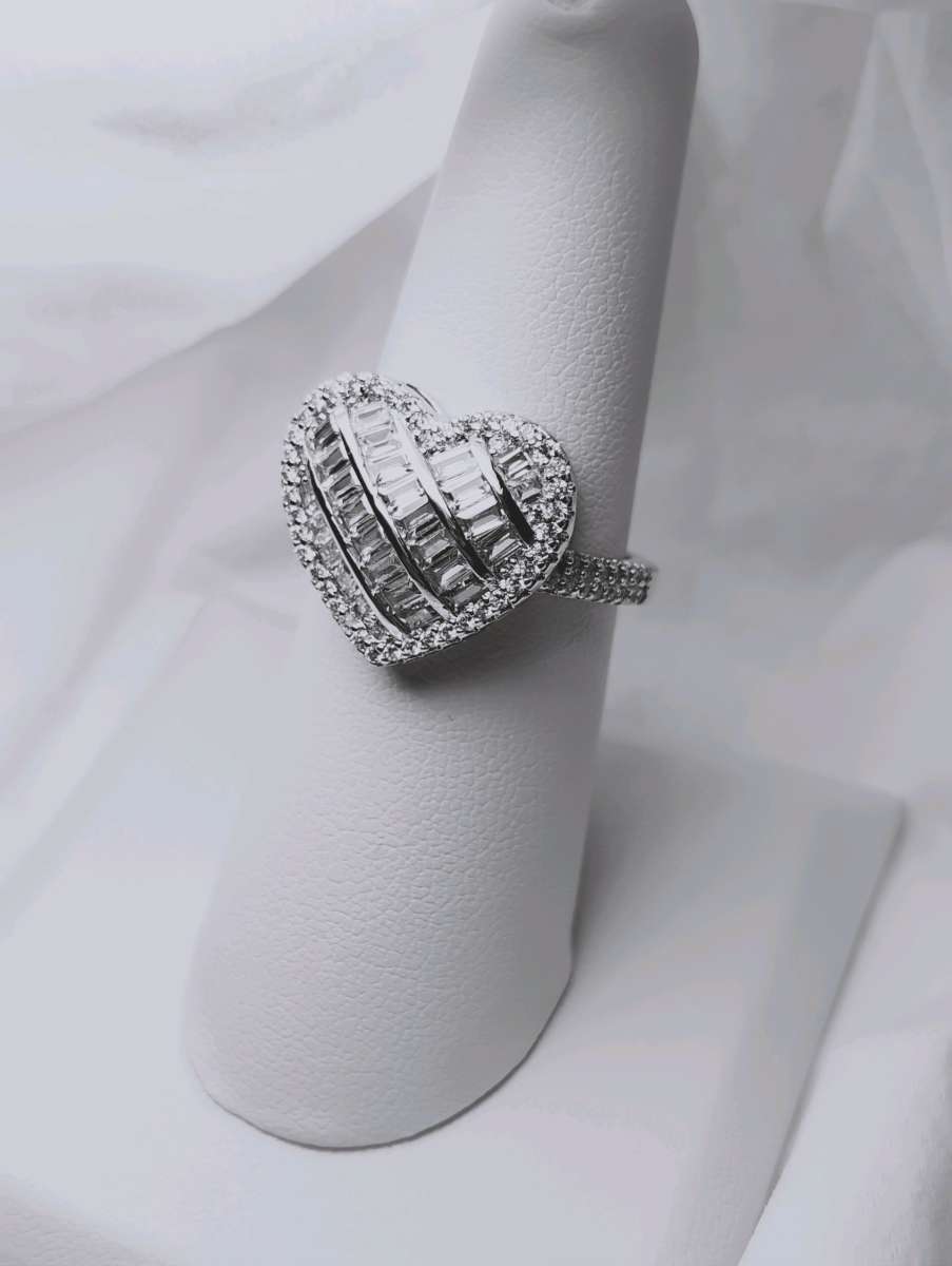 925 Stamped Silver HEART RING