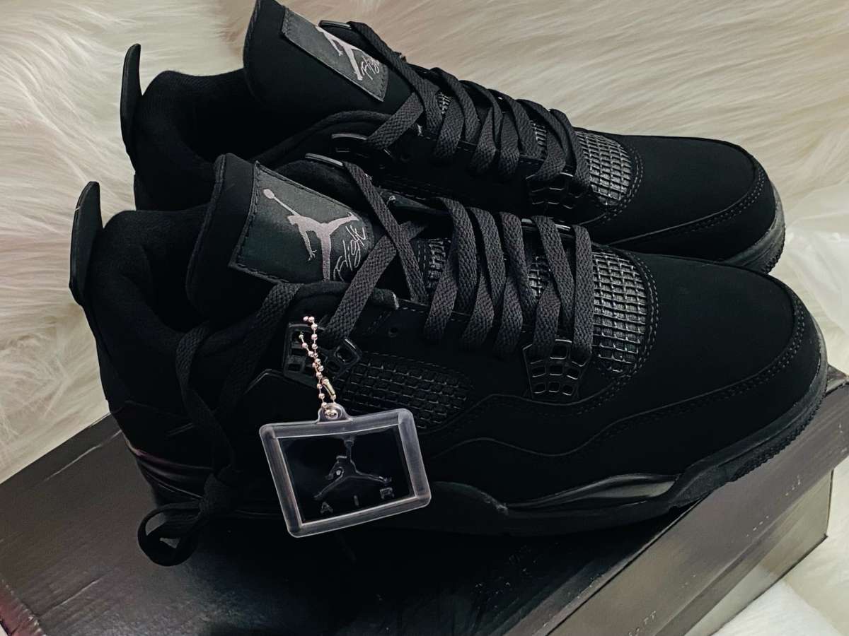 Nike Air Jordan 4 Retro Black Cat  All Black OG Style Mens