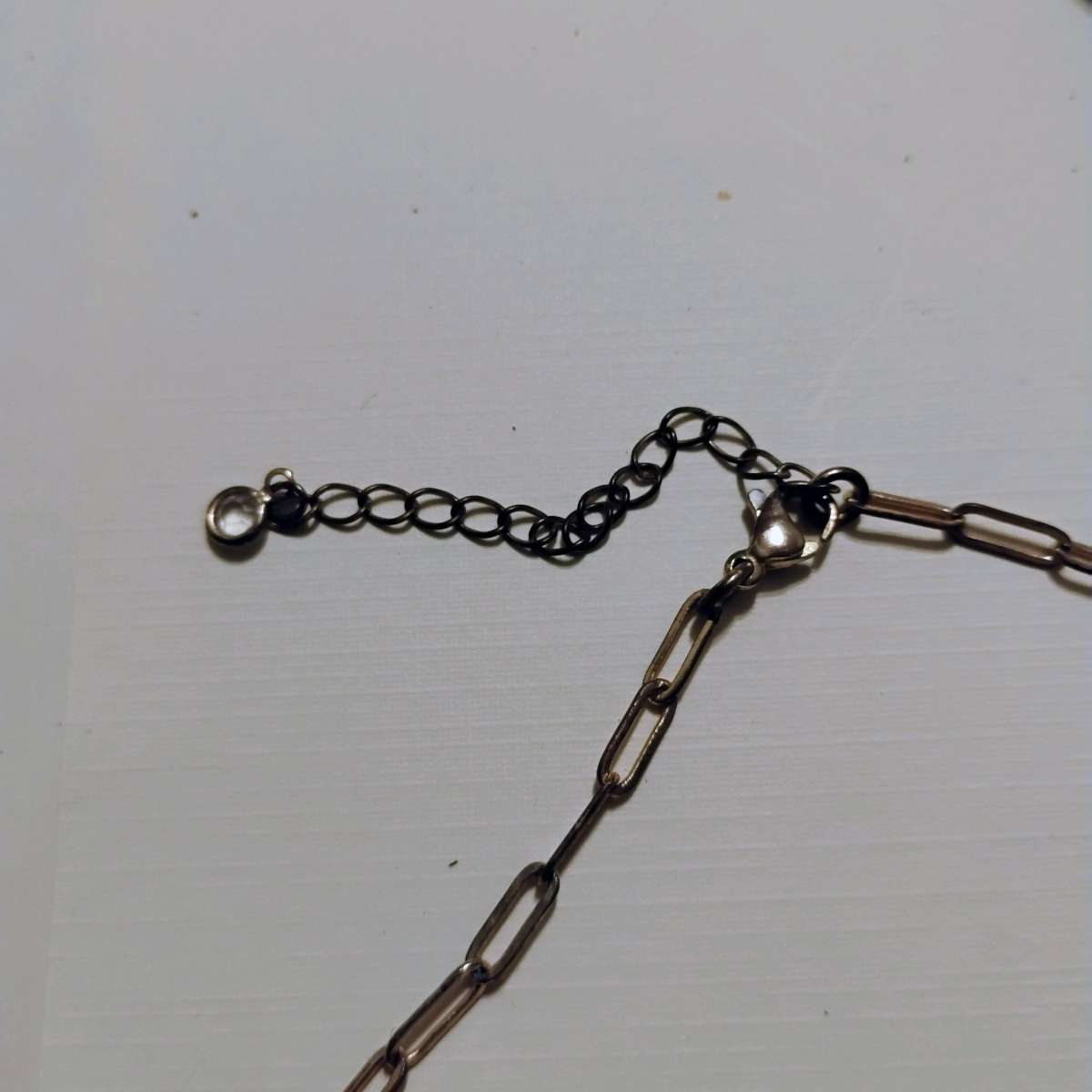 womens dainty paper clip chain link necklace