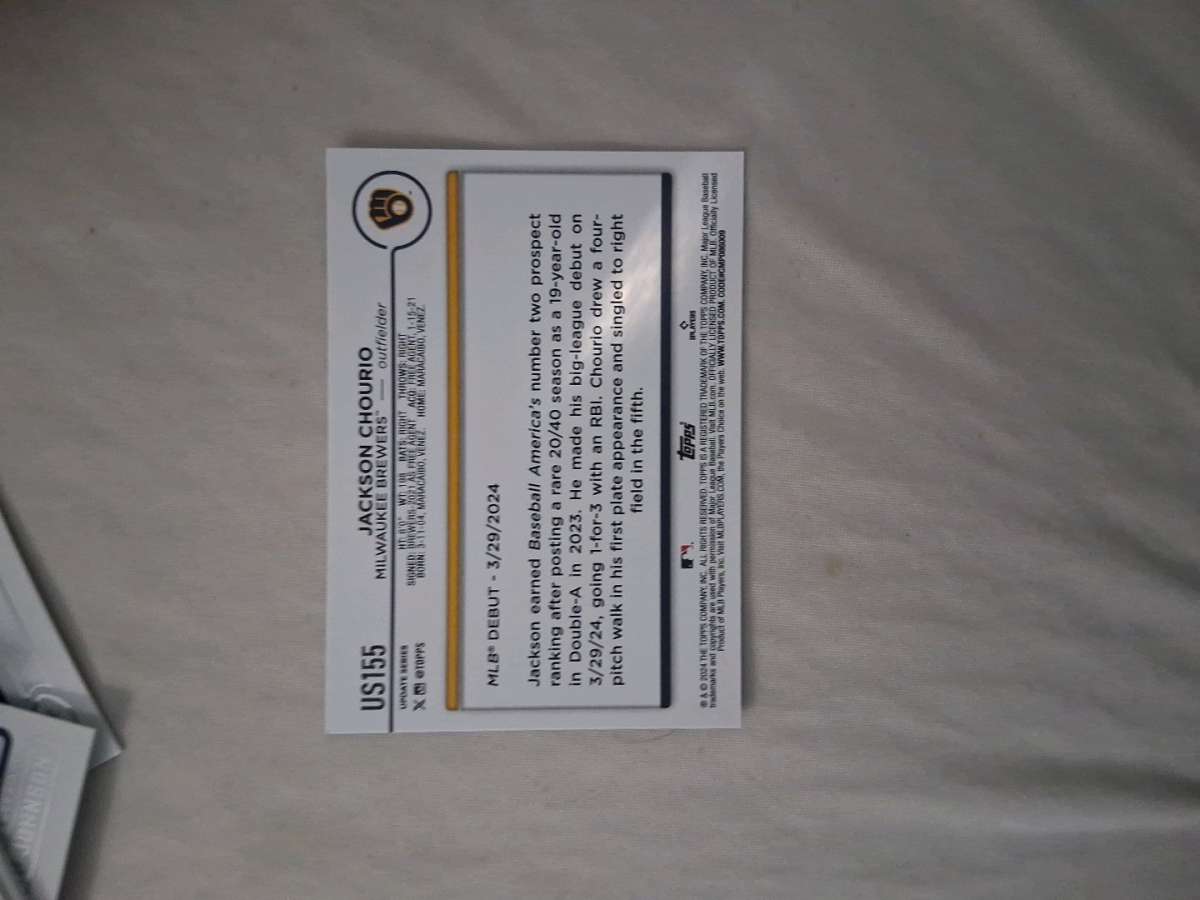 2024 jackson chourio rookie card