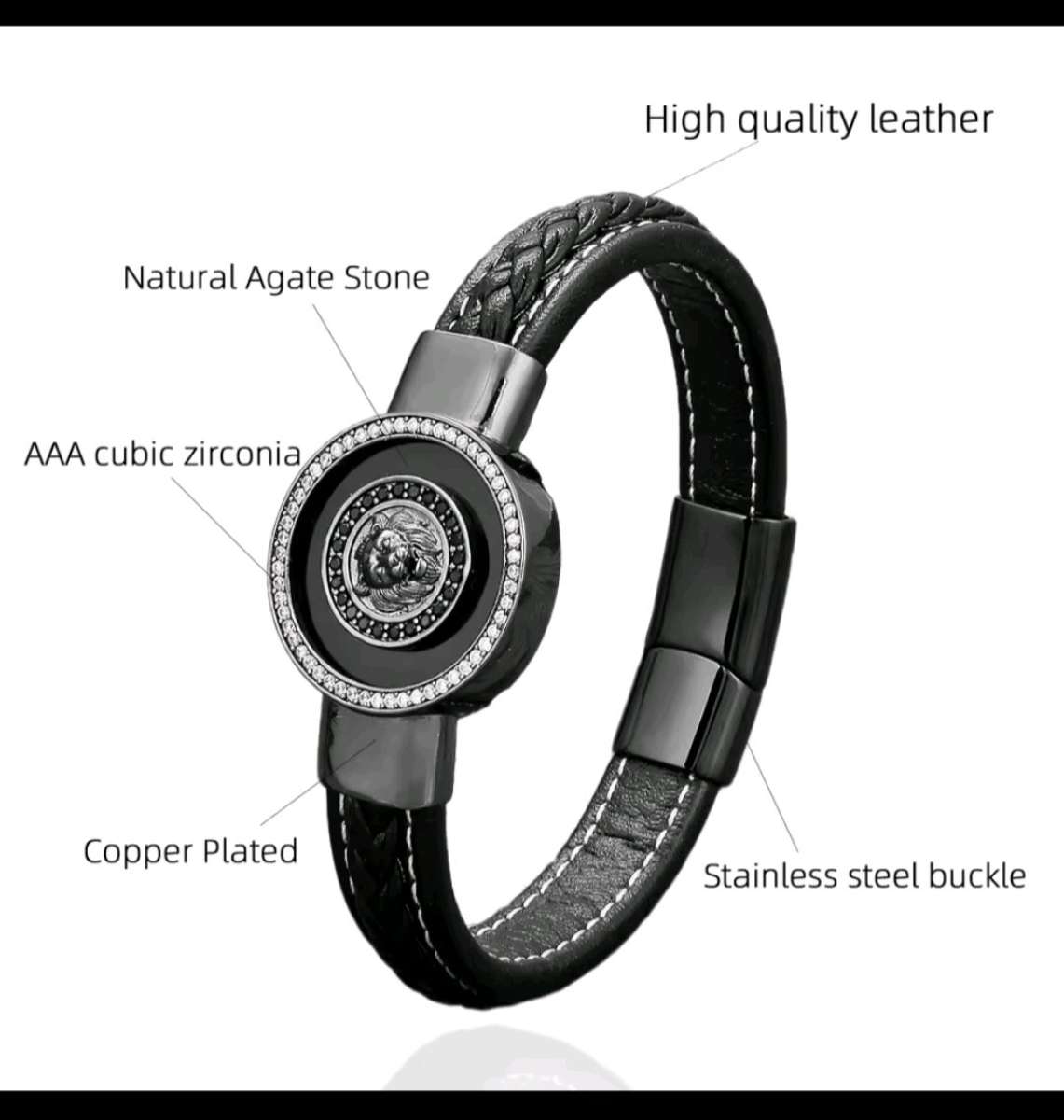 NEW 19CM FASHION LION PATTERN BRACELET MW  ZIRCONIA STONS ST