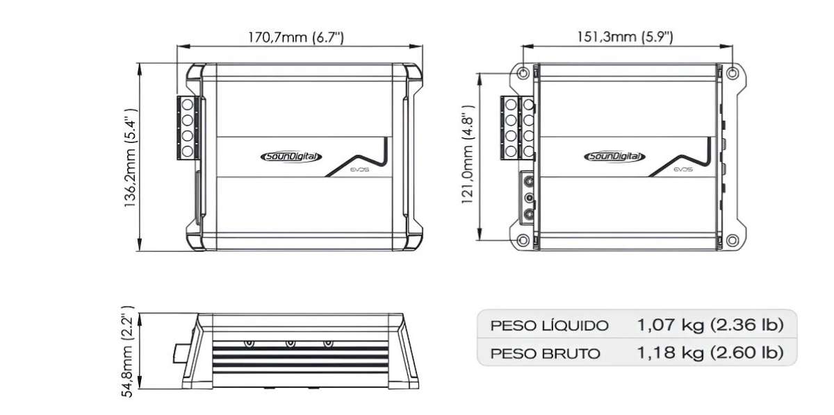 SounDigital 12004 EVO 5  1200W RMS Class D 4Channel Amplifie