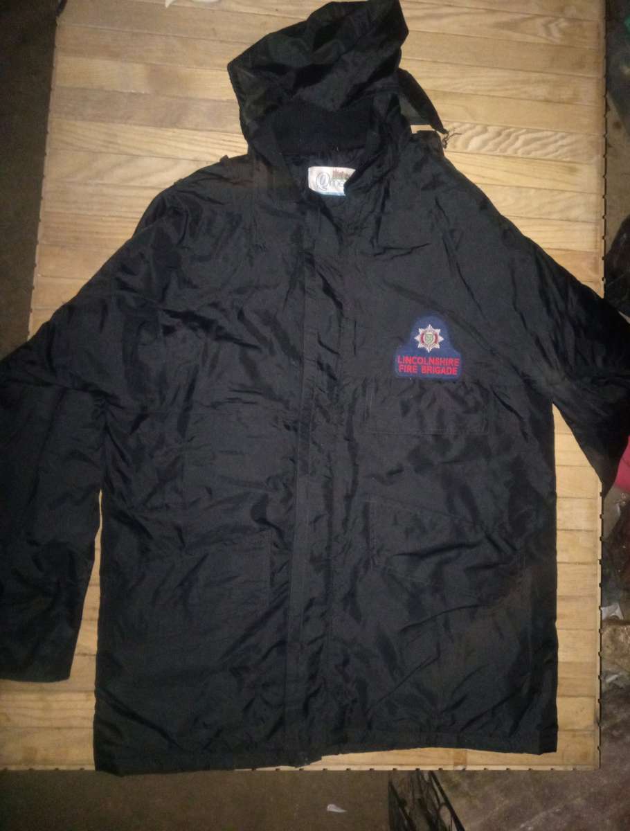 Vintage Hooded  Londonshire Fire Brigade Service  Jacket