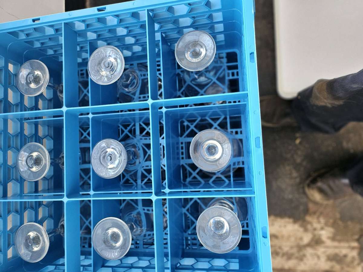 Several stem glasses made of glass