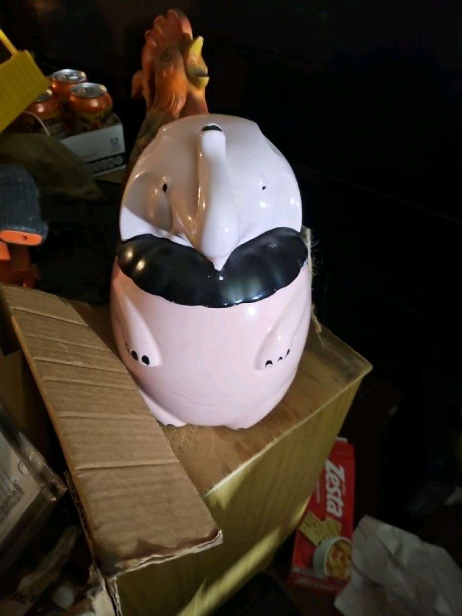 Shawnee pink elephant cookie jar