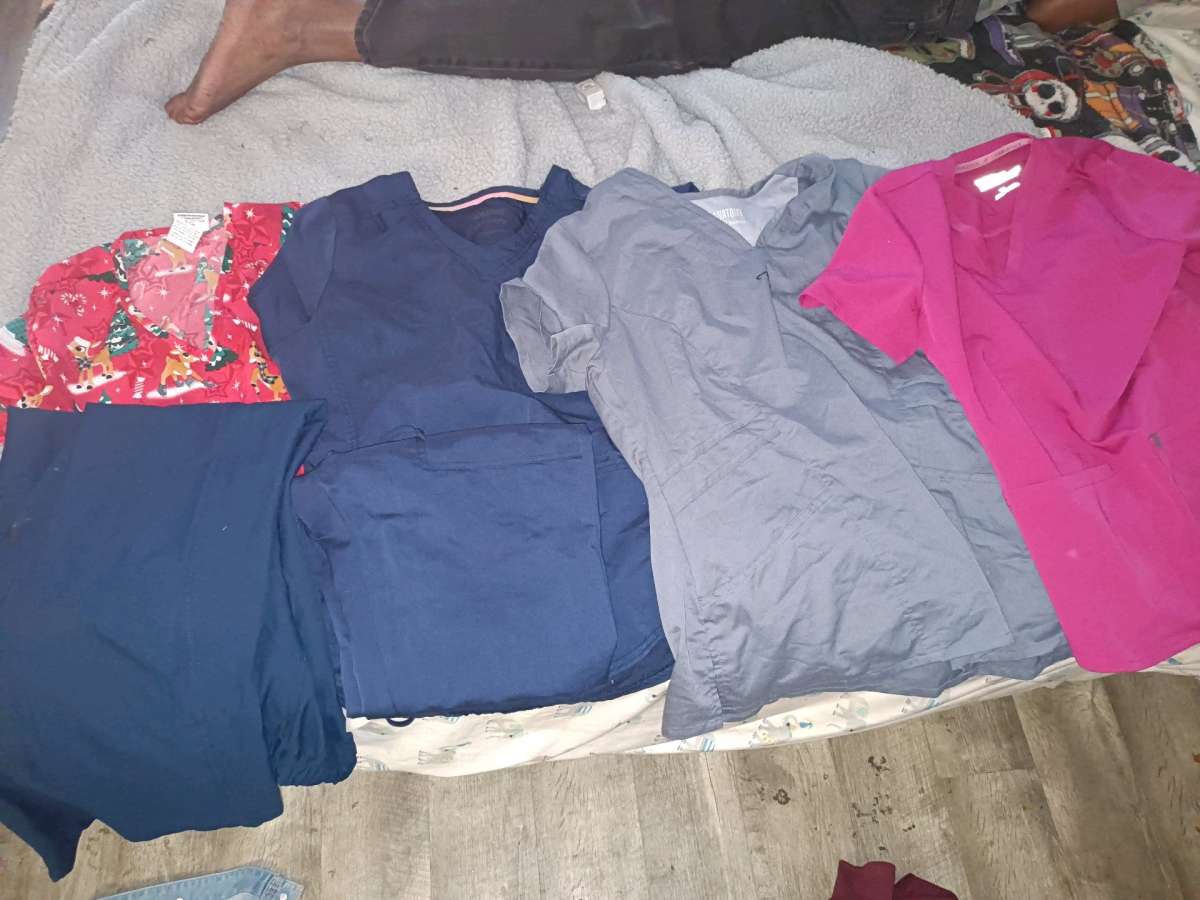 assorted joggers and scrubs