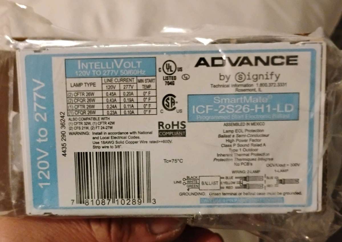 advance Phillips ballot 120 volts to 277 volts