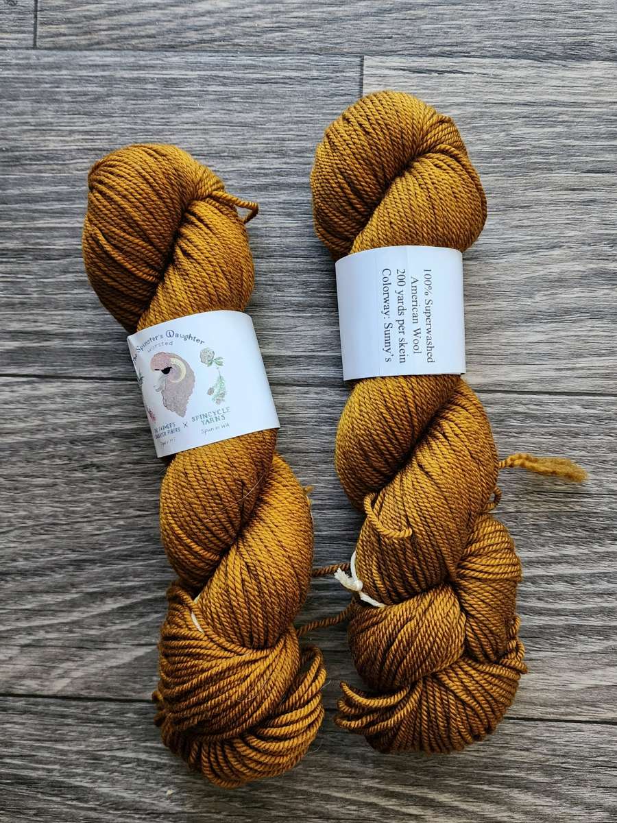 2 skeins Handdyed Indie Spinsters Daughter SW American Wool