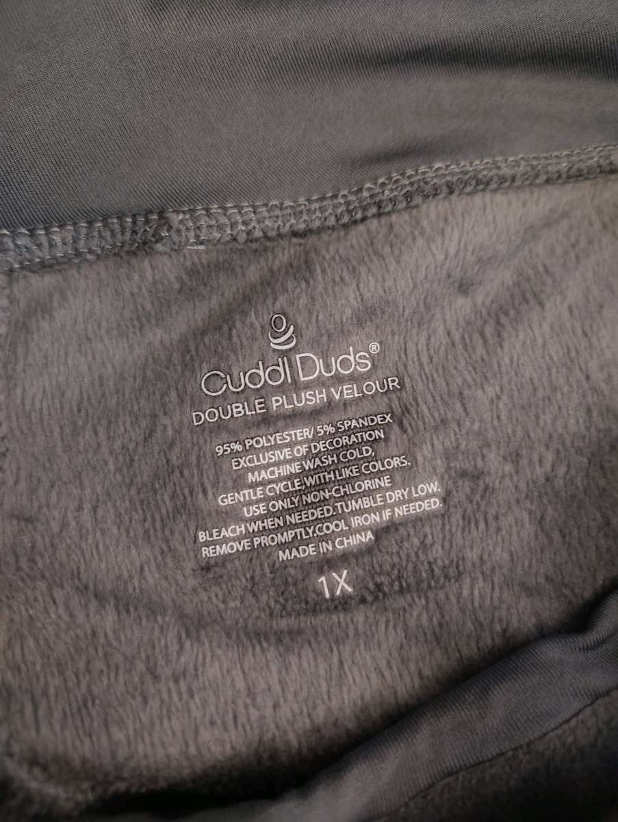 Cuddl Duds Womens Gray Double Plush Velour Pajama Pants