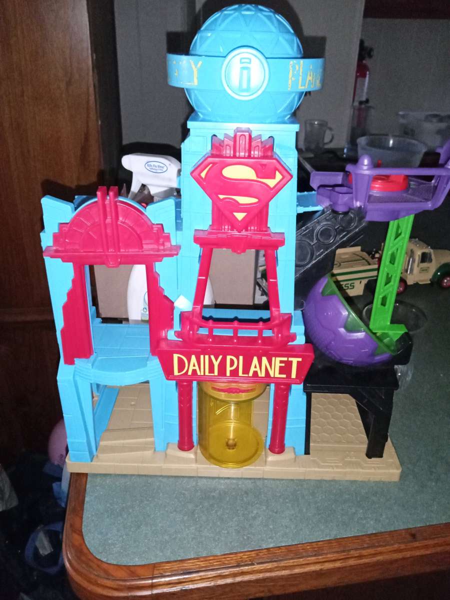 Batman toy castle with one tiny Batman figurine