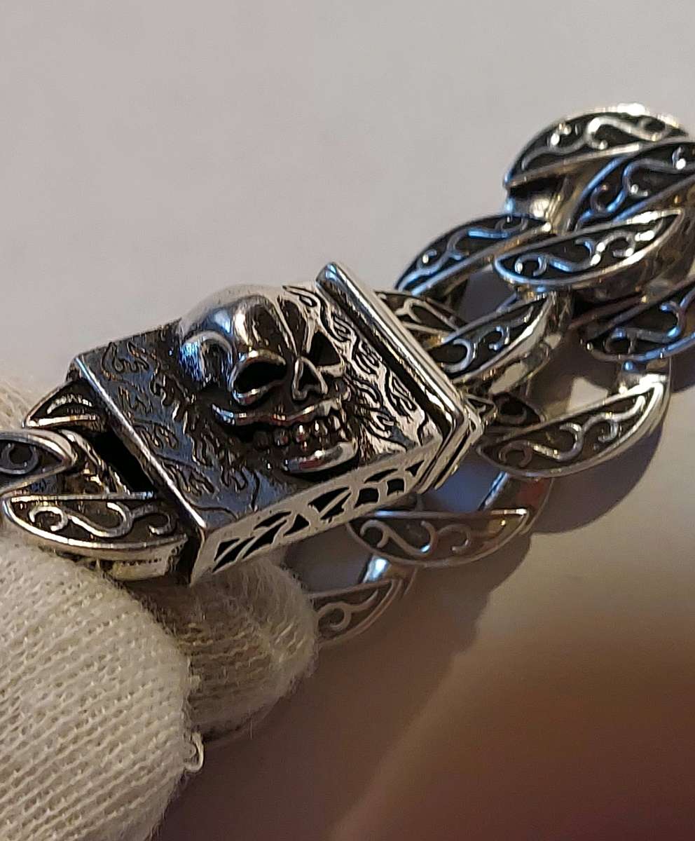 NEW ART HANDMADE SILVER PLATED BRACELET  22 CM542 GR
