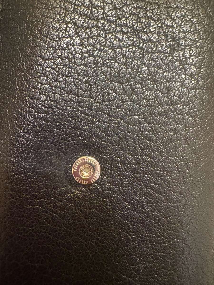 Miu Miu black leather studded wallet