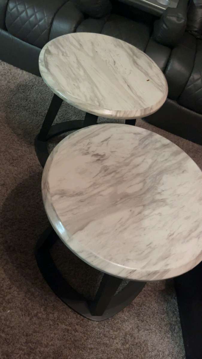 3Piece Marble Style Table Set  Pickup Only   Moving Sale