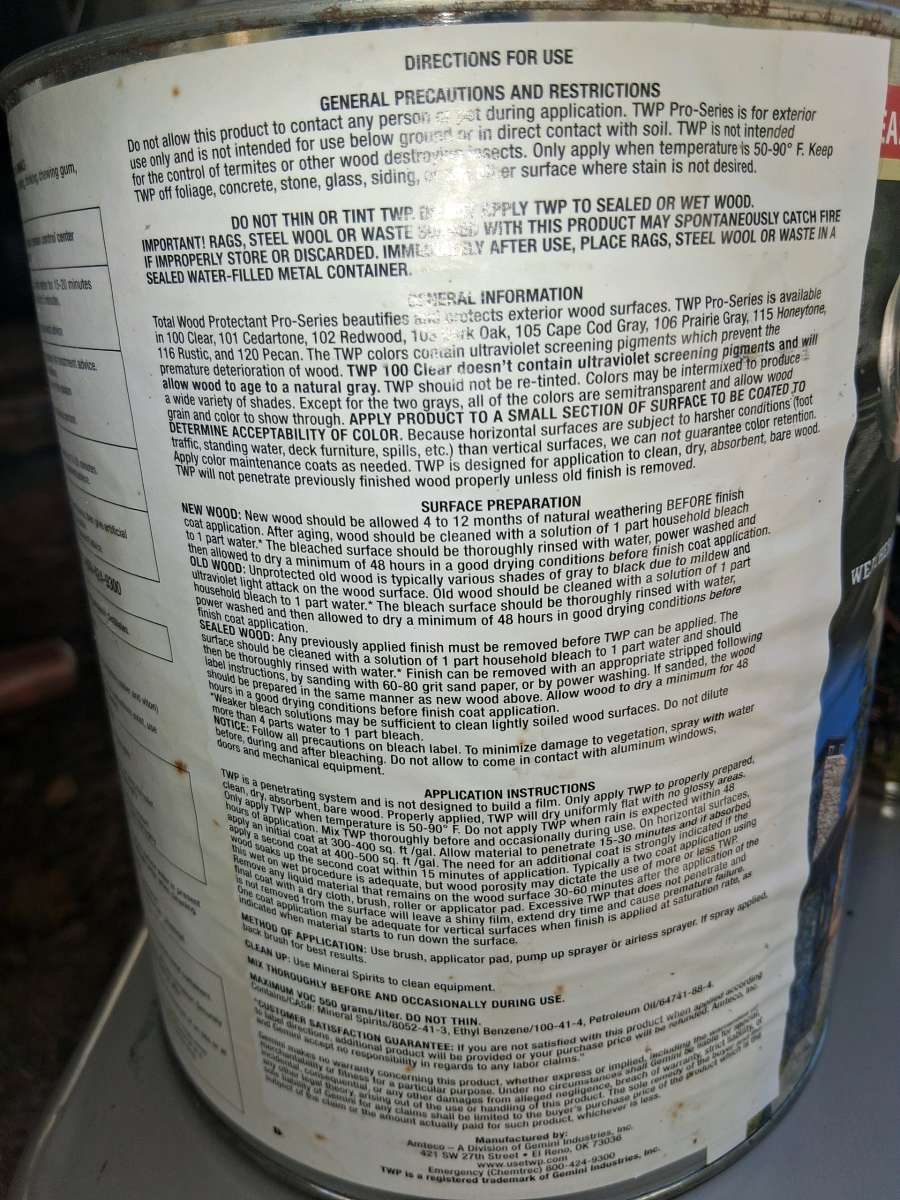 TWP 116 Rustic Wood Stain  7 Gallons Brand New  Unopened