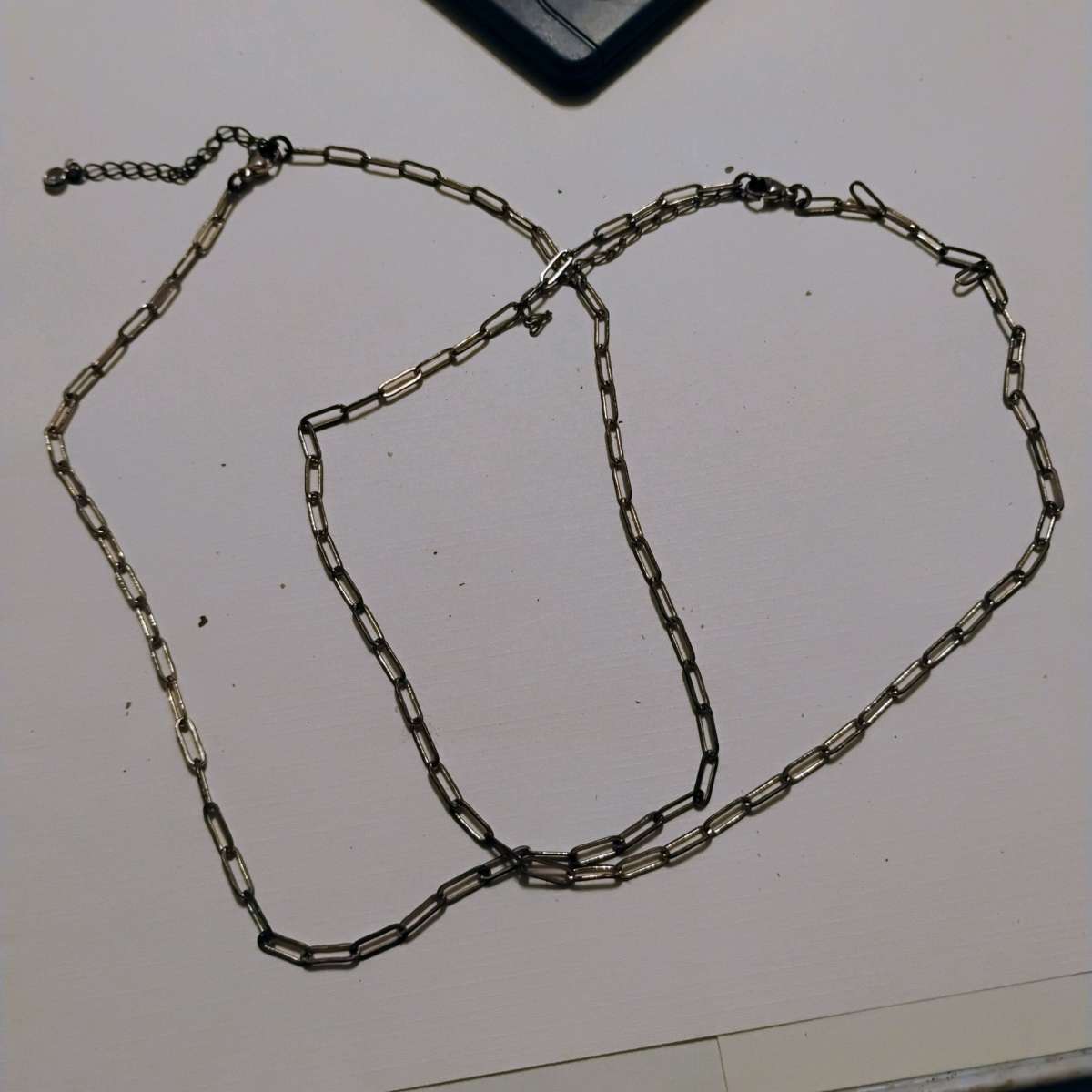 womens dainty paper clip chain link necklace