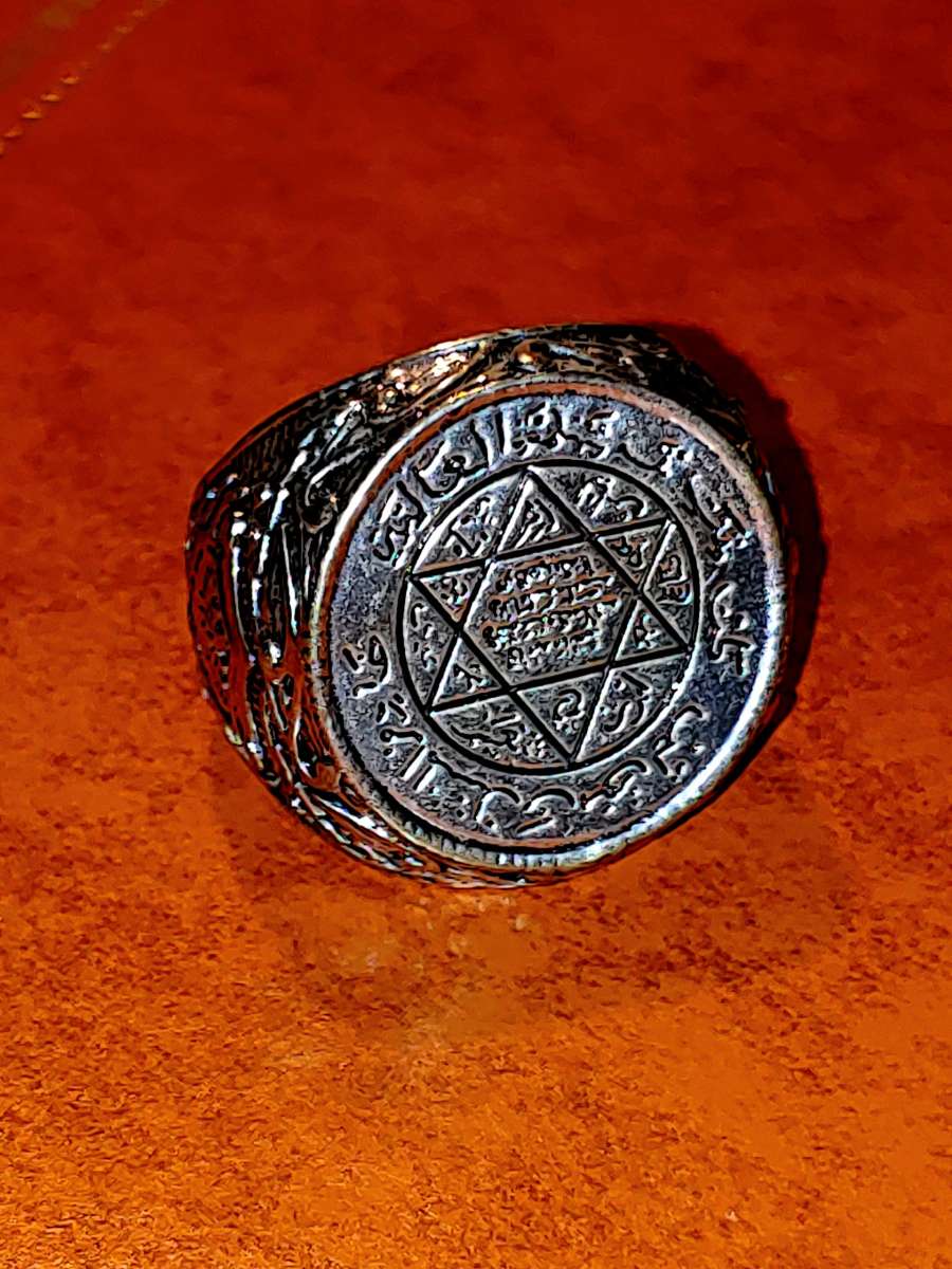 GREAT JEWISH RELIGION DAVID STAR MASCOT LUCKY RING Size 9