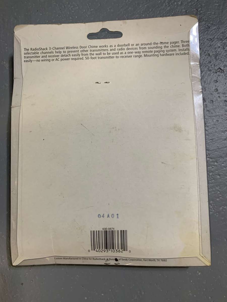 NEW SEALED Radio Shack 3 Channel Wireless Door Chime