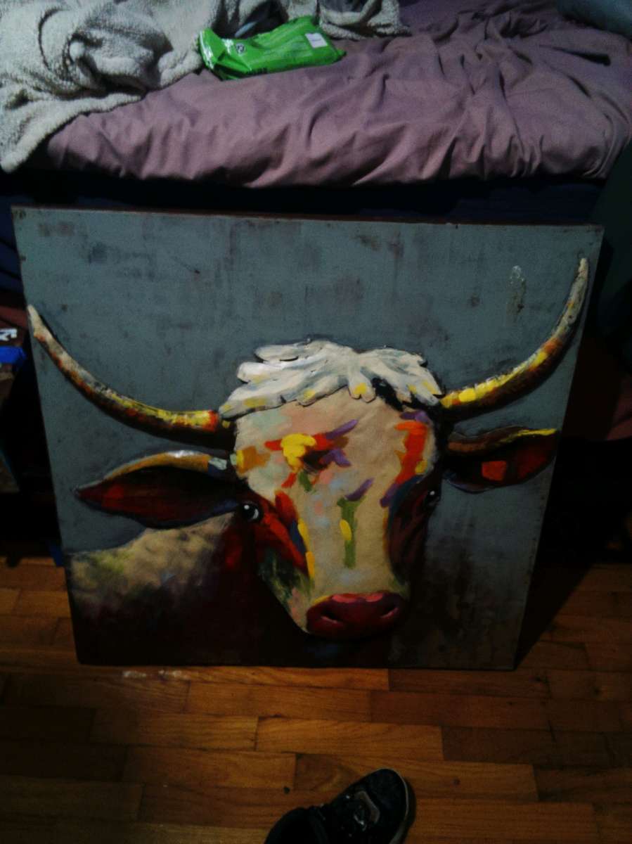 metal 3d bull pic painting