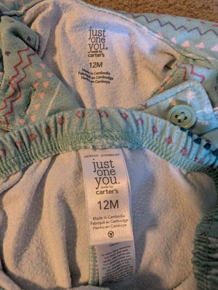 Blue winter baby pajamas