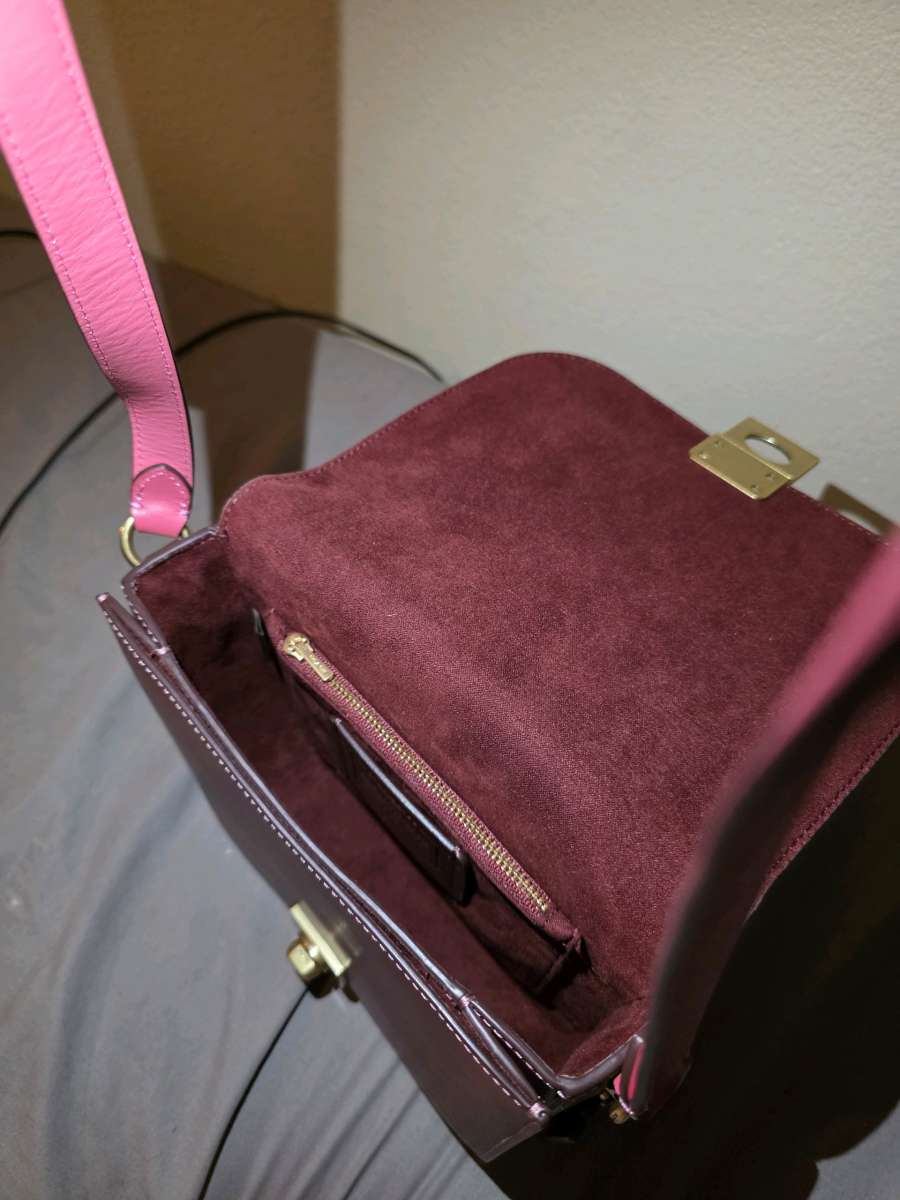 Coach Hutton Saddlebag in Colorblock Confetti Pink