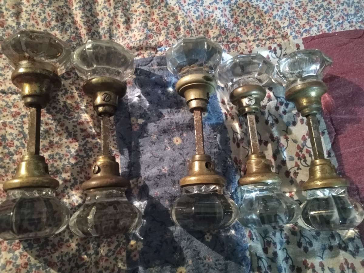 Old glass door knobs