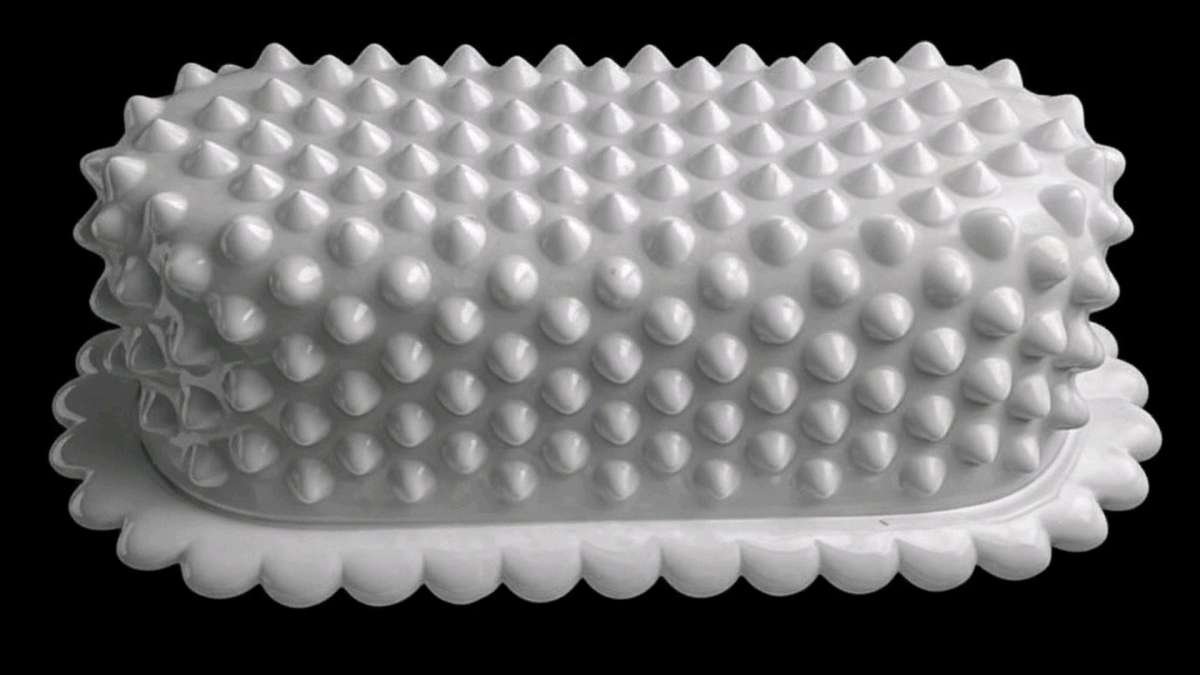 Fenton Hobnail Milk Glass Butter Dish