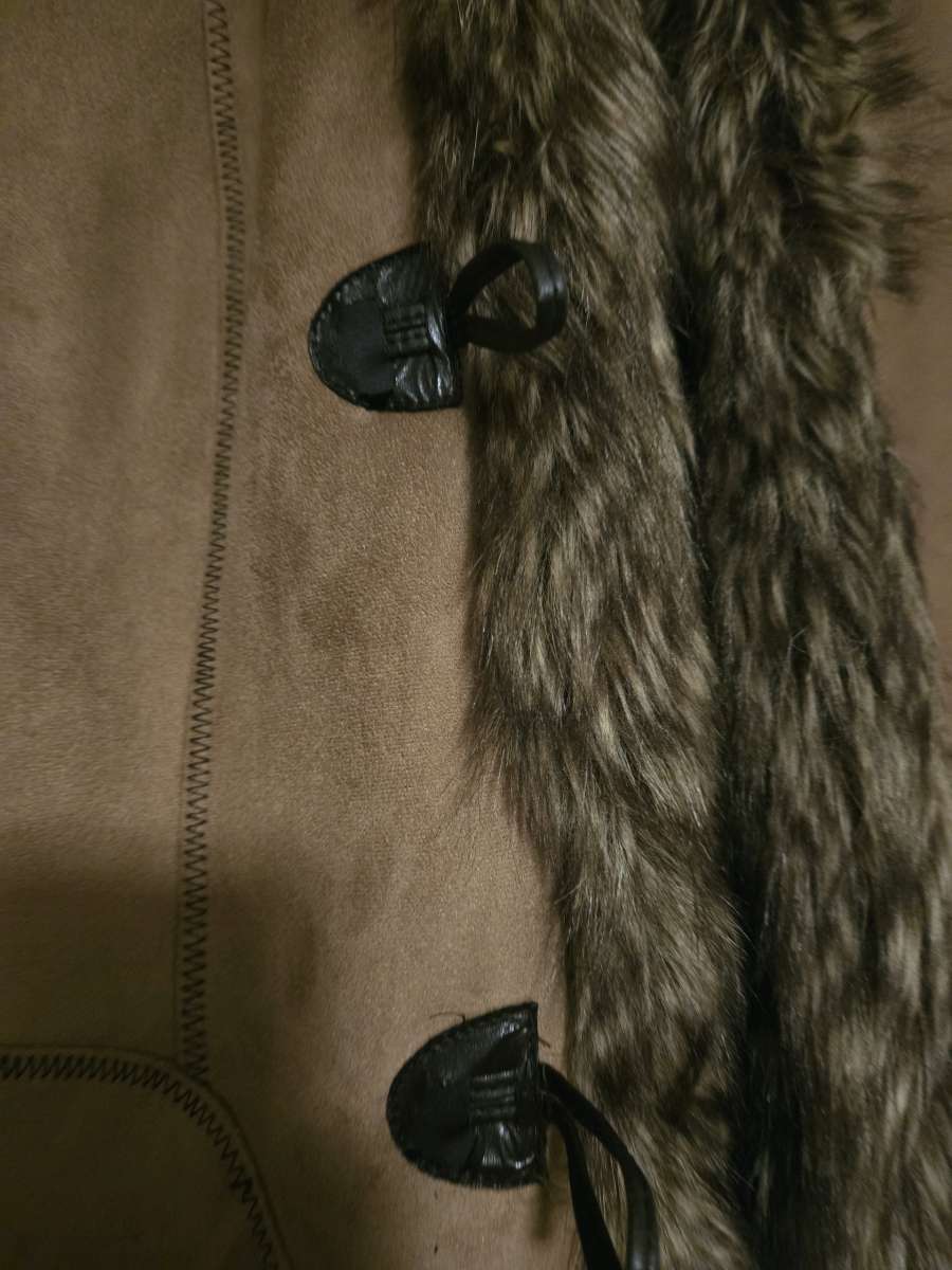 Brown faux fur coat